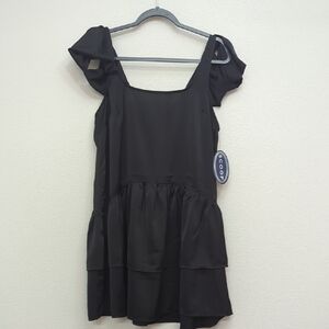 scoop Black Ruffled Sleeveless Dress Size Large 12-14